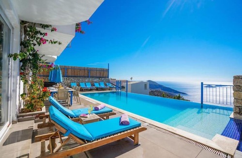 Kalkan Villa | Seaview Villa with Jacuzzi for 8 People in Antalya, Kaş - AWZ 128