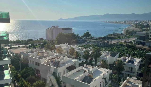 New Apartment Panoramic View Sea Mountain City and Pool 50m from the beach in Kargıcak